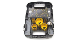 Ensemble de lames circulaires - Chaque kit contient 6 lames circulaires dont les diamètres sont de 7/8 po. 1 1/8 po., 1 3/8 po., 1¾ po., 2 po. et 2½ po.<br />
<br />
ATTENTION Lors de l'utilisation prolongée, la scie chauffe et a tendance à brûler le bois. Procédez par à-coup en descendant la scie et remontez-la souvent pour qu'elle se refroidisse. Ensemble de lames circulaires - Chaque kit contient 6 lames circulaires dont les diamètres sont de 7/8 po. 1 1/8 po., 1 3/8 po., 1¾ po., 2 po. et 2½ po.<br />
<br />
ATTENTION Lors de l'utilisation prolongée, la scie chauffe et a tendance à brûler le bois. Procédez par à-coup en descendant la scie et remontez-la souvent pour qu'elle se refroidisse.